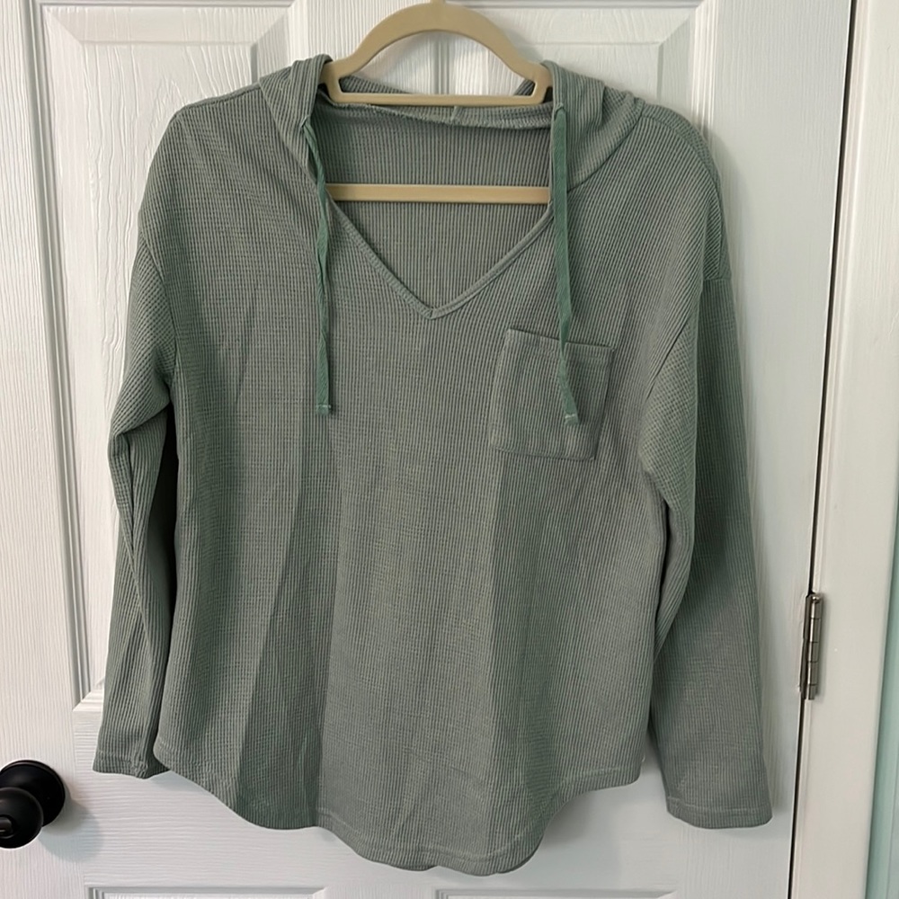 Shein waffle knit hooded top